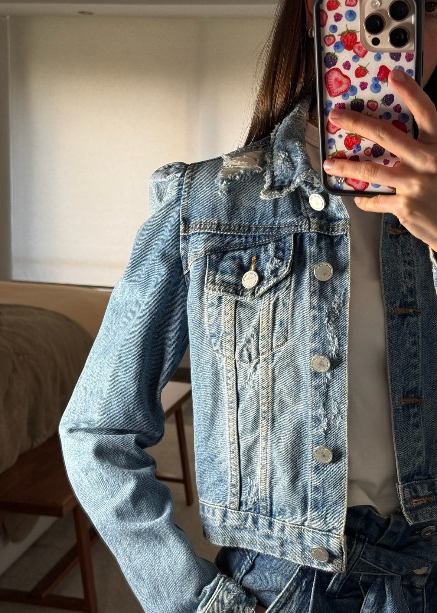 CHAMARRA CUTE DE DENIM CROPPED