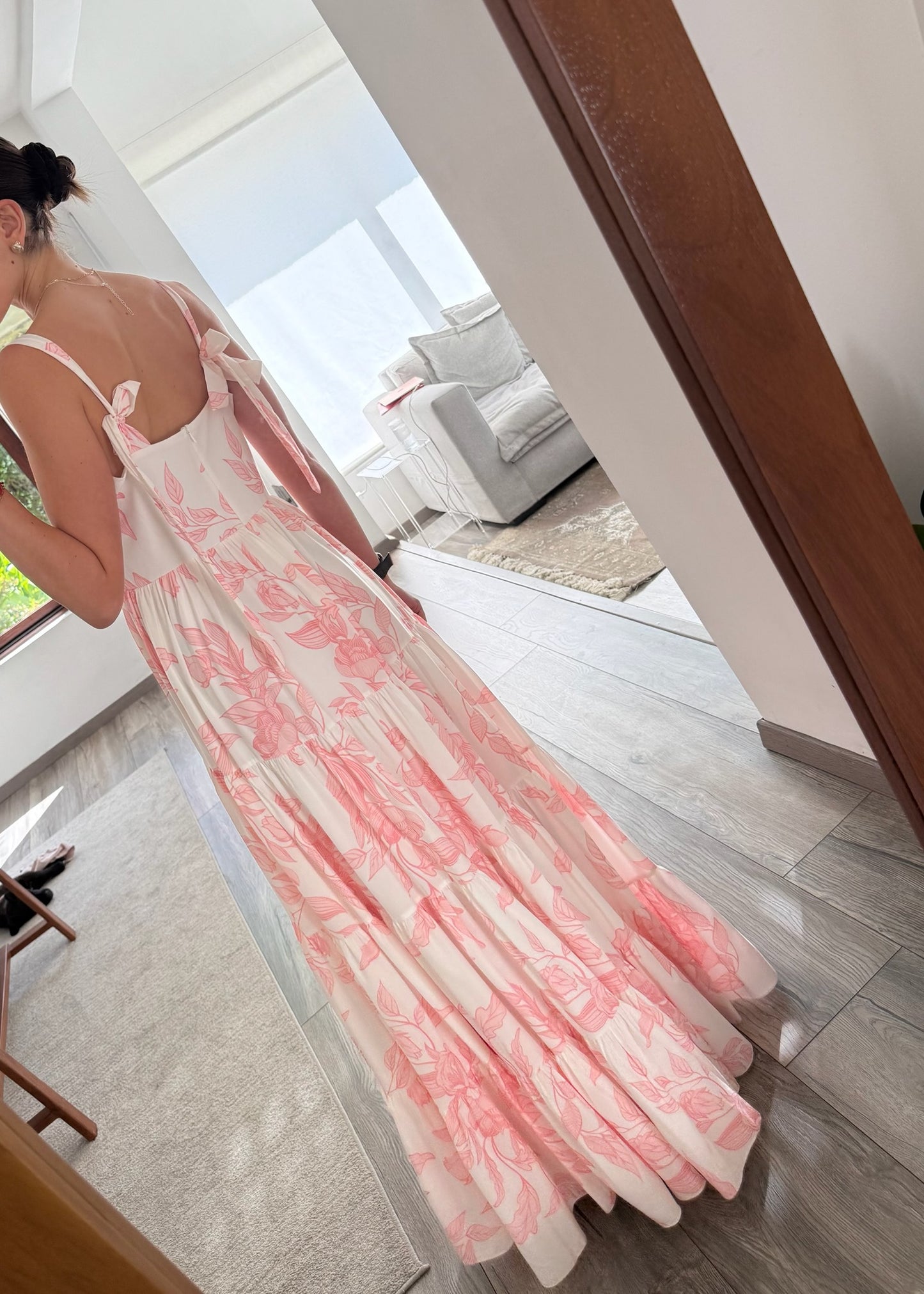 VESTIDO MAXI BUSTIER CON PRINT FLORES
