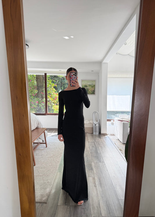 VESTIDO MANGA LARGA MAXI