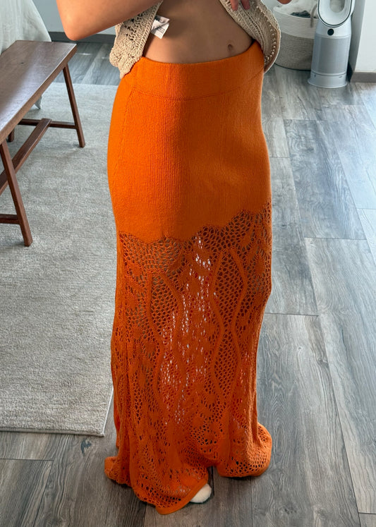 FALDA DE KNIT NARANJA