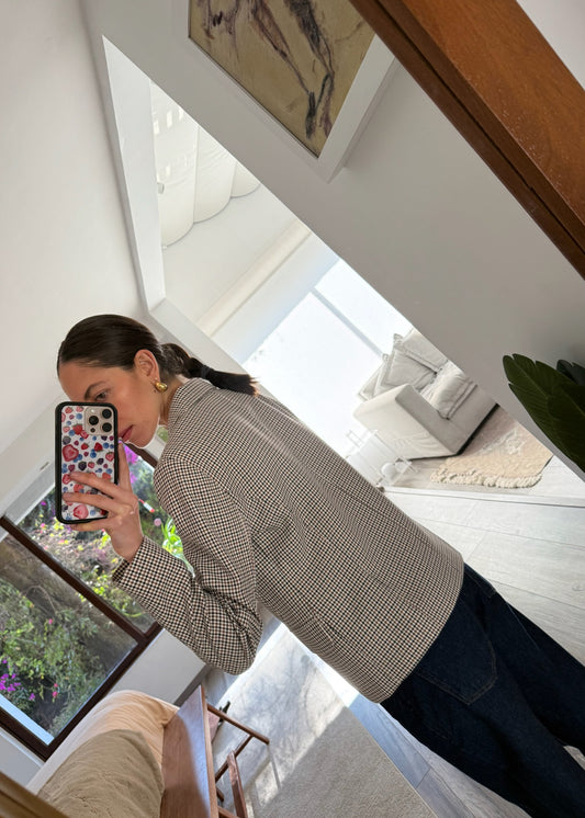 BLAZER PRINT CUADROS BOTONES DORADOS