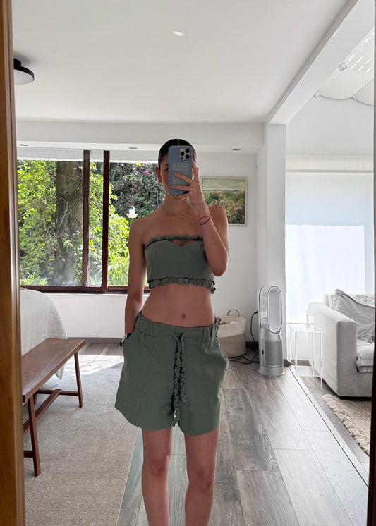 SET SHORT CON TOP SAGE GREEN