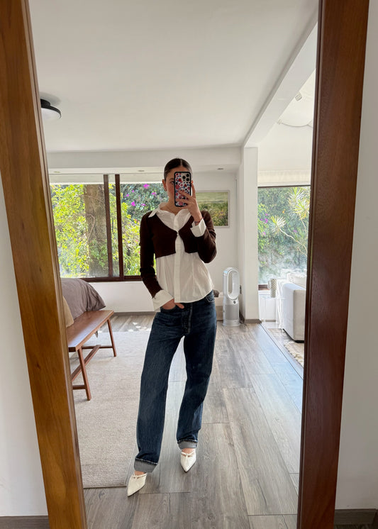 CROPPED CARDIGAN CHOCOLATE