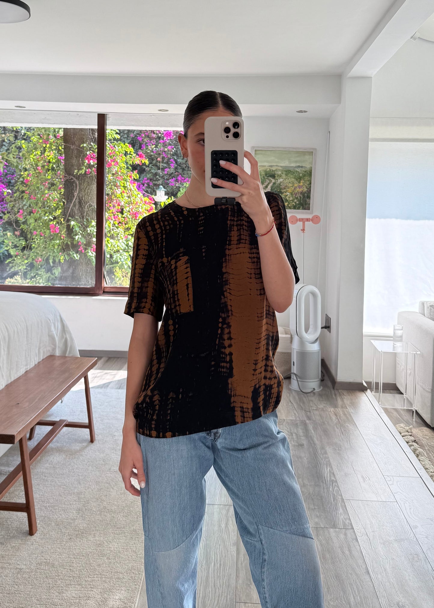 BLUSA DE SEDA CON PRINT TIE DYE