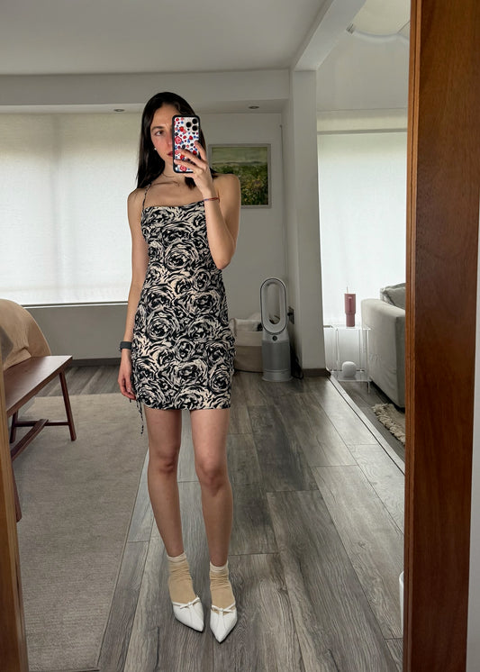 VESTIDO SLIP MINI B&W