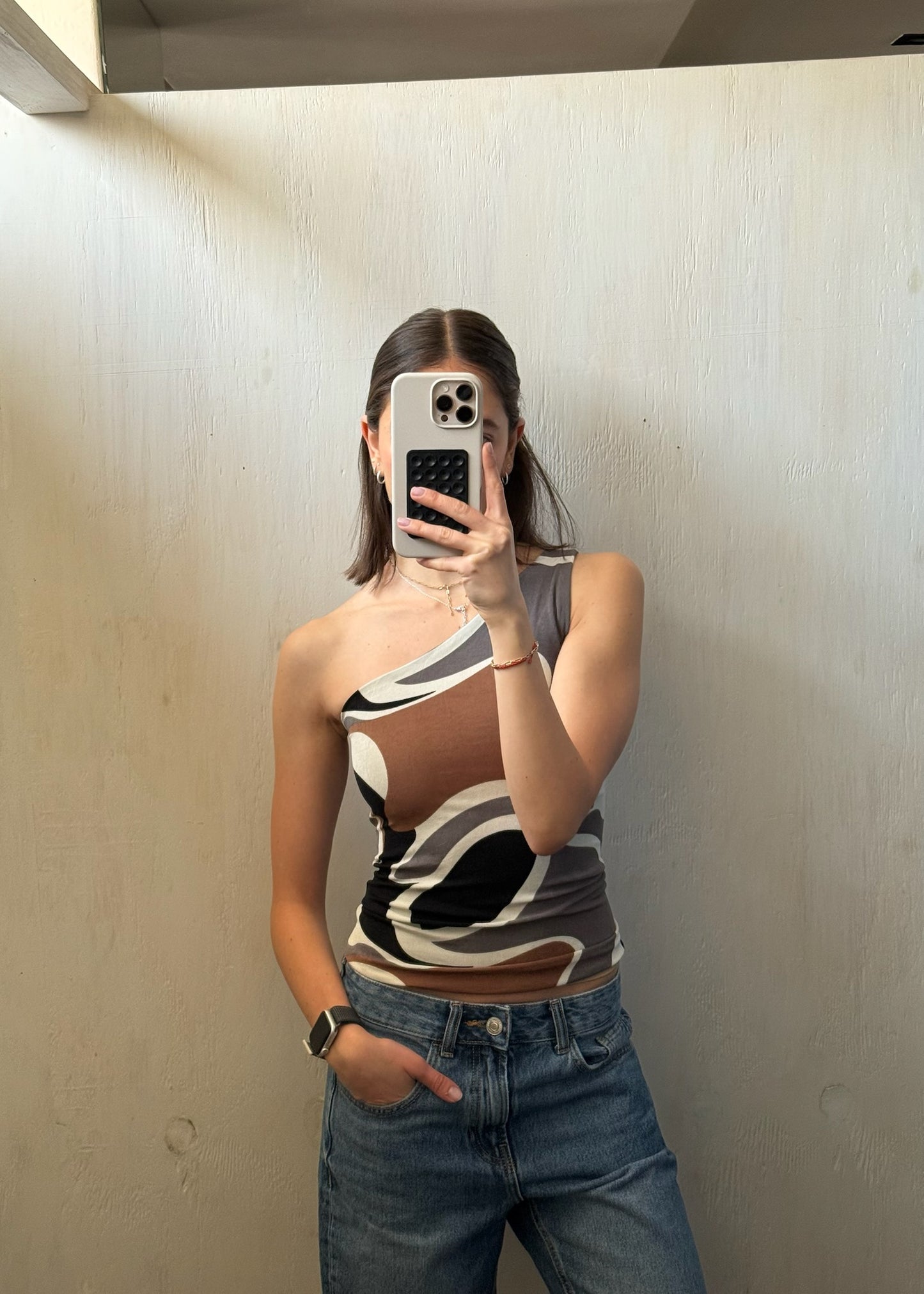 TOP ONE SHOULDER PRINT RETRO