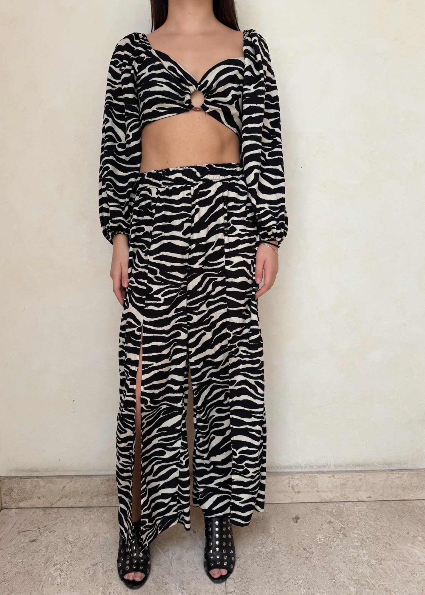 SET FLOWY ANIMAL PRINT