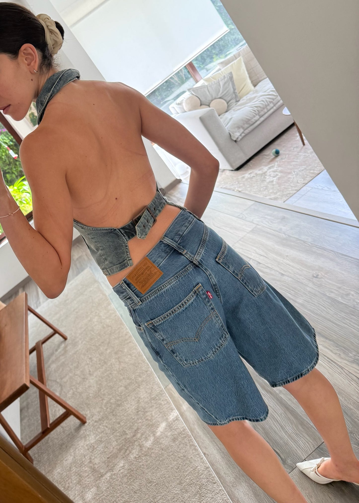 TOP HALTER DENIM