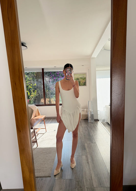 VESTIDO BOMBÓN BLANCO MINI