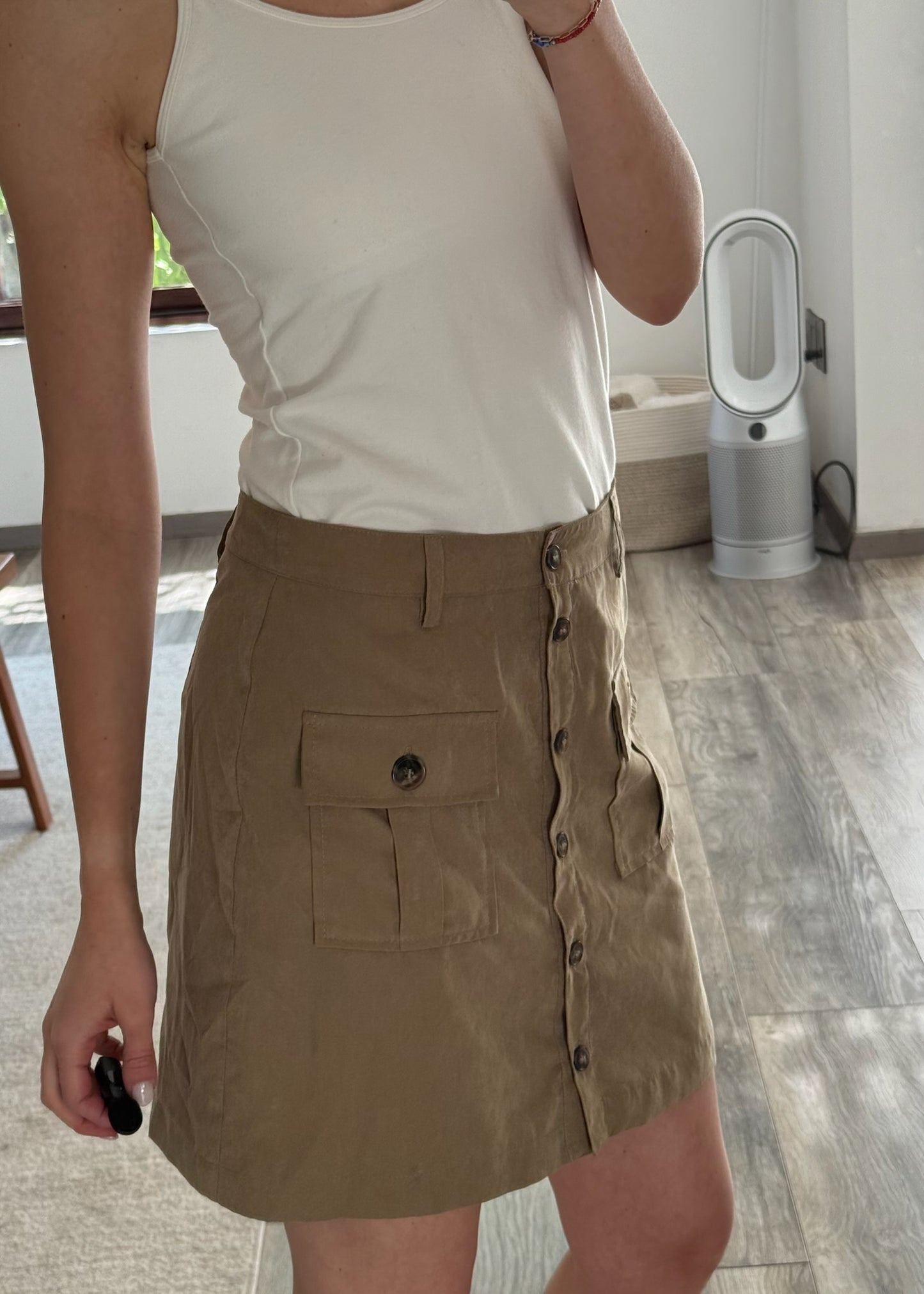FALDA MINI COLOR CAMELLO