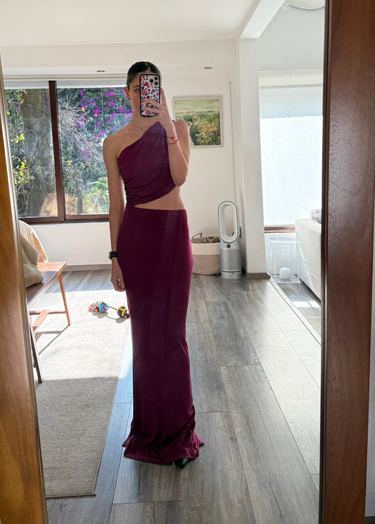 VESTIDO MAGENTA MAXI