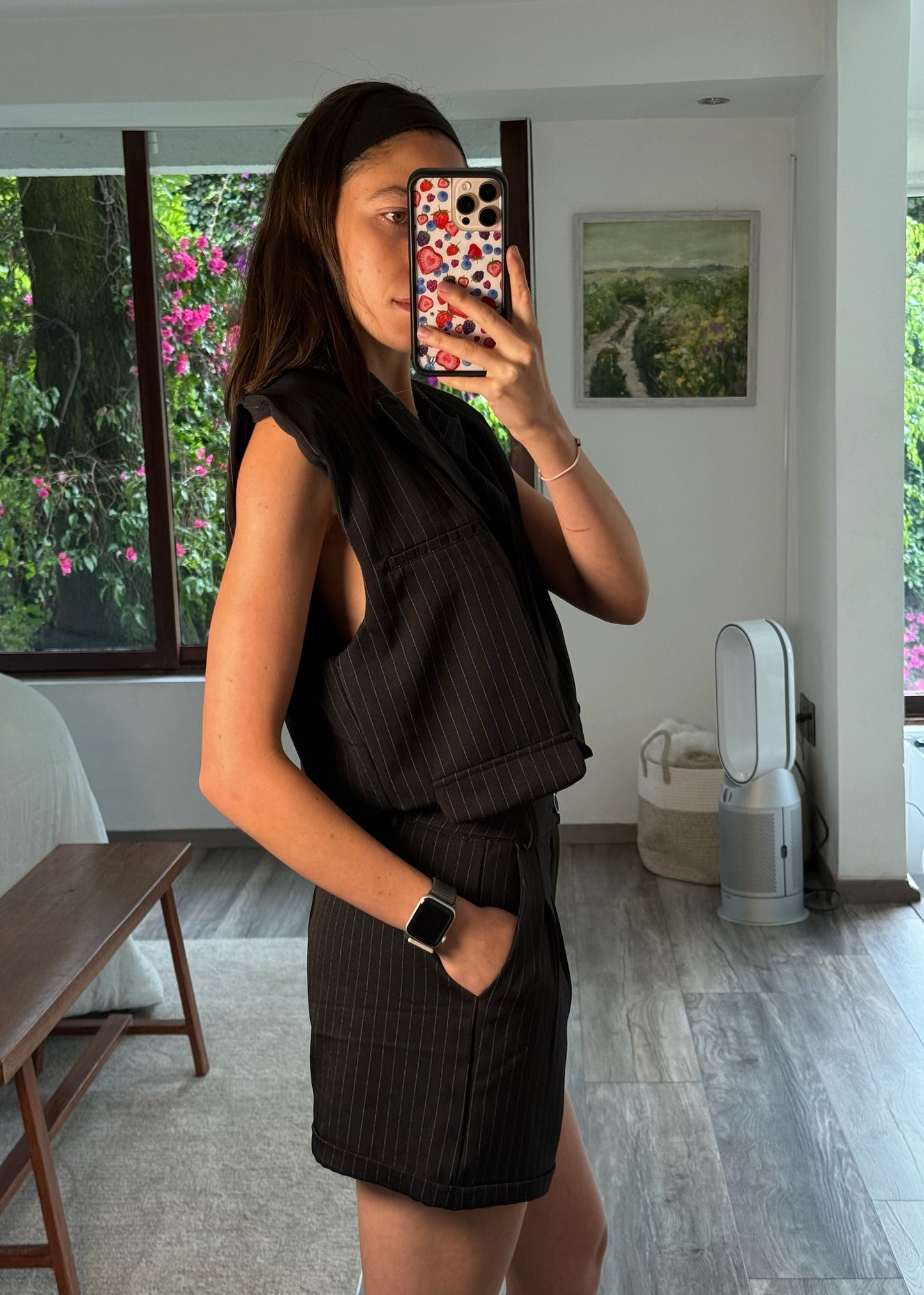 SET PINSTRIPED SHORT Y CHALECO