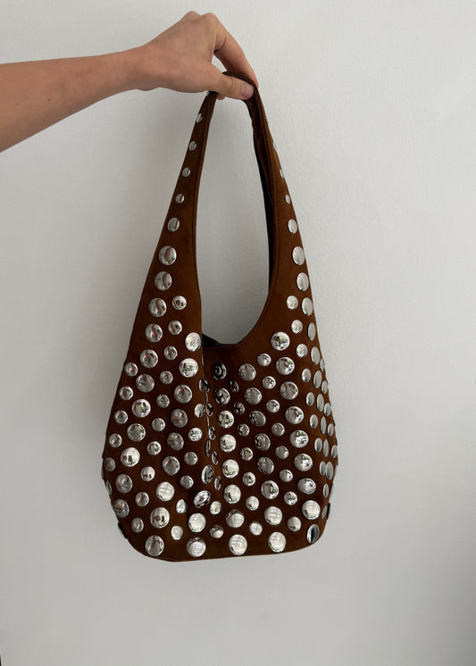 BOLSA CAFÉ STUDDED