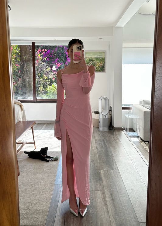 VESTIDO DE MESH CON MANGAS