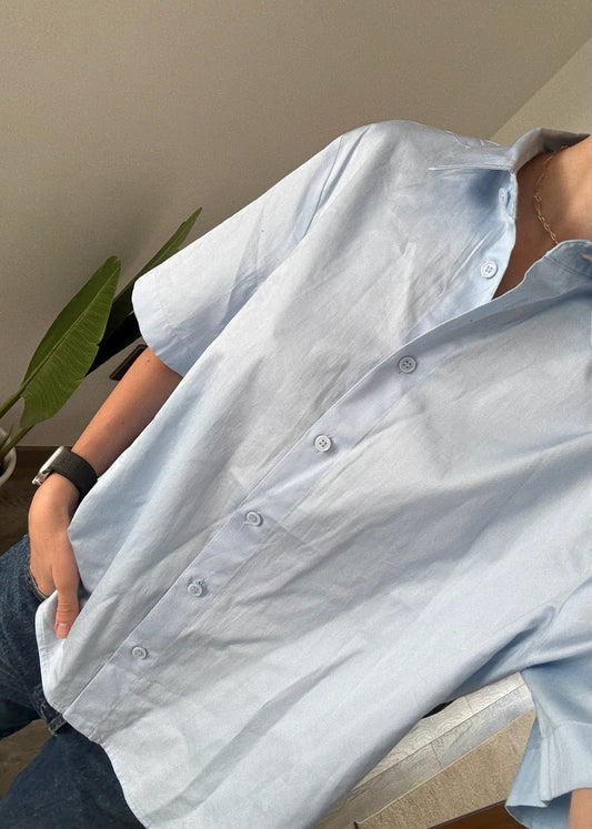 CAMISA AZUL MANGA CORTA