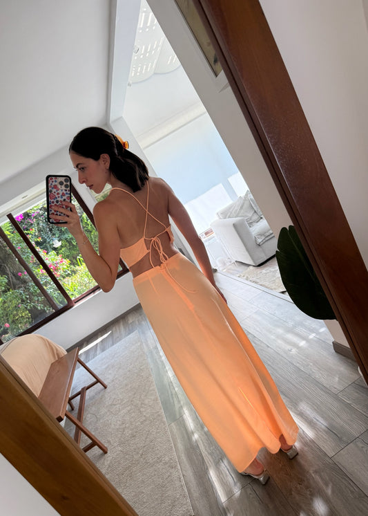 VESTIDO MIDI NARANJA