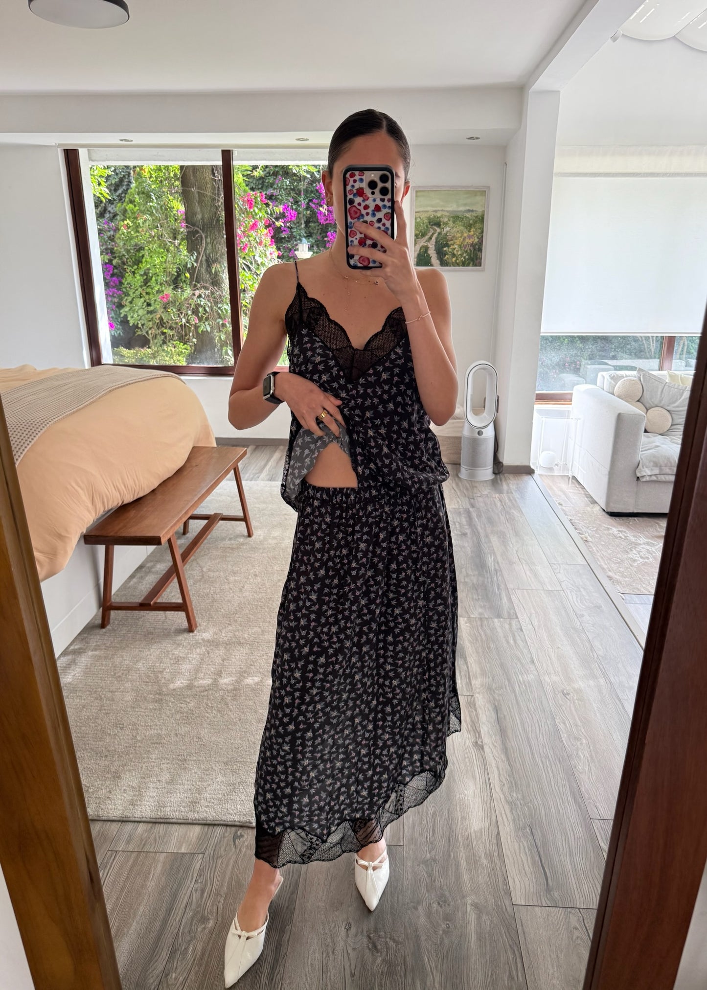 SET TOP Y FALDA FLORES