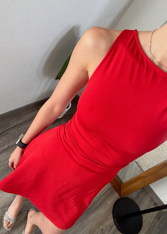 VESTIDO MINI HOT RED SPANDEX
