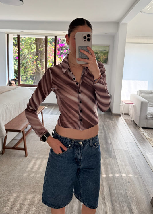 CAMISA DE MESH CON PRINT