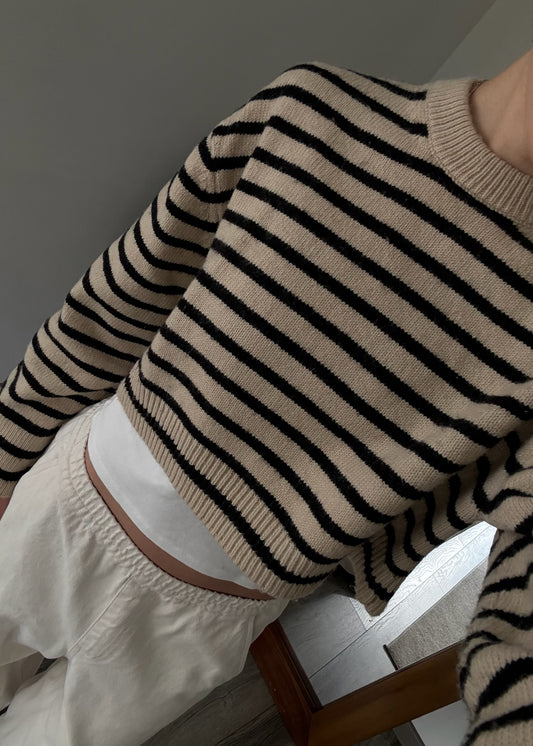 SUÉTER CROPPED STRIPED