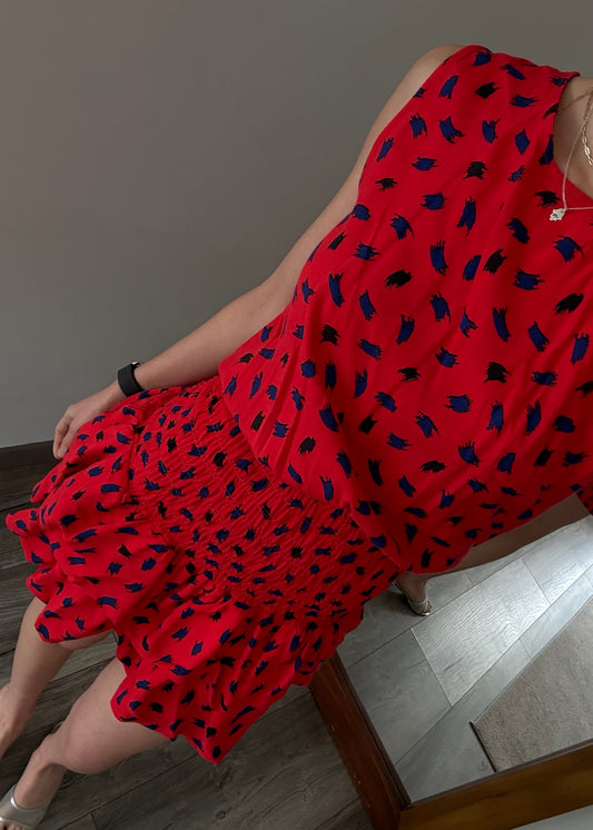 VESTIDO MINI RUCHED ROJO