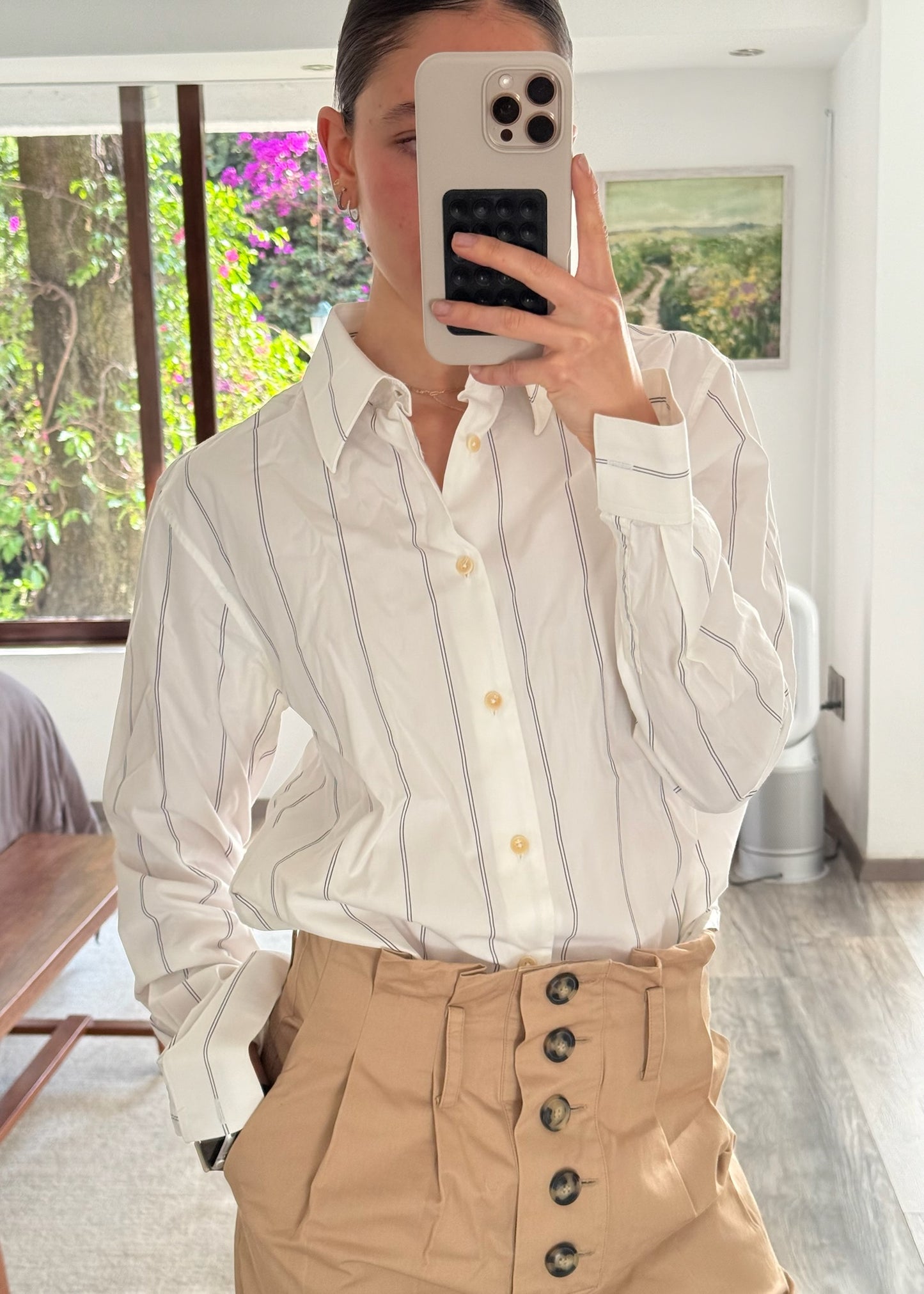 CAMISA BLANCA CON RAYAS