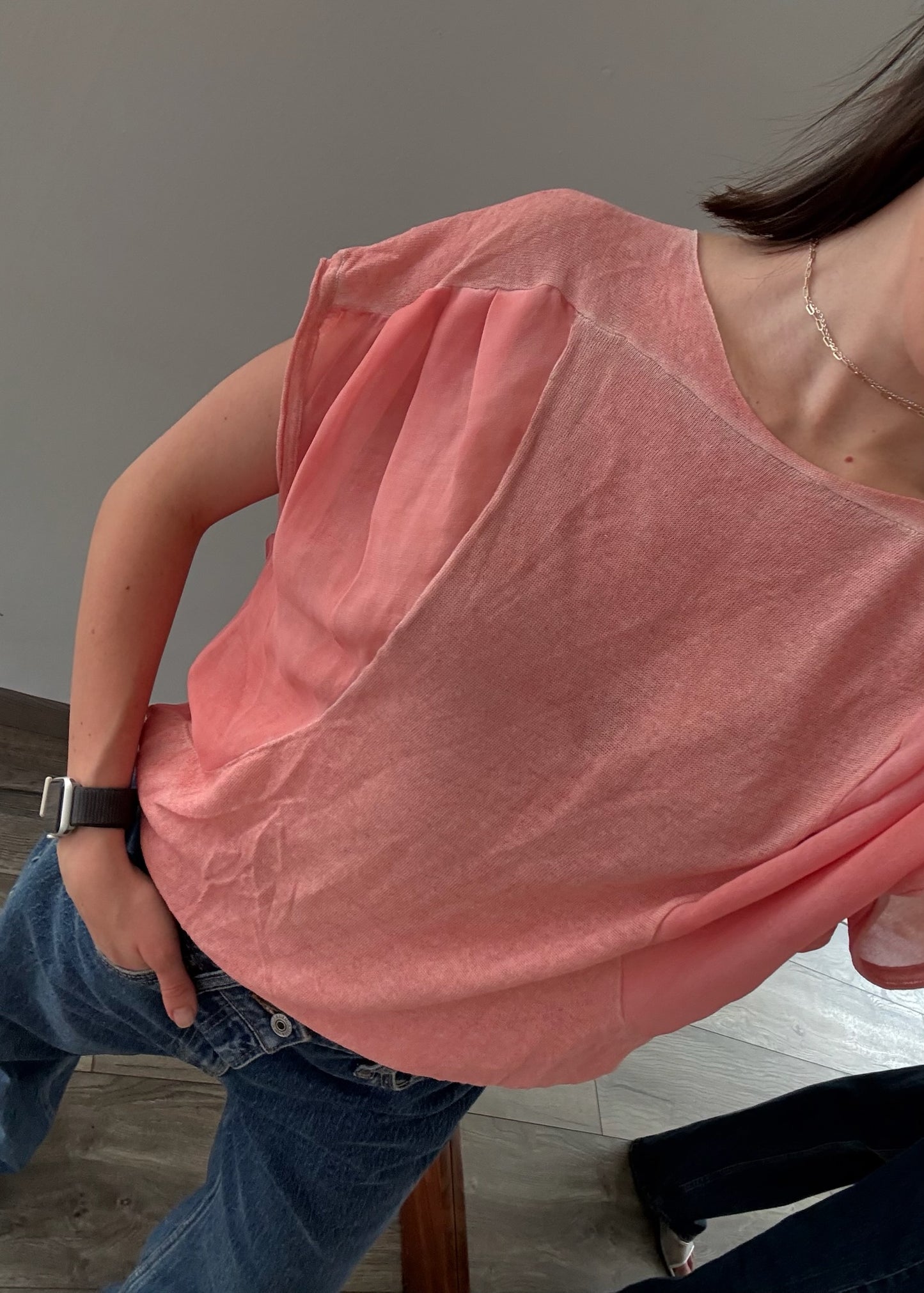 BLUSA PEACH SEE THROUGH