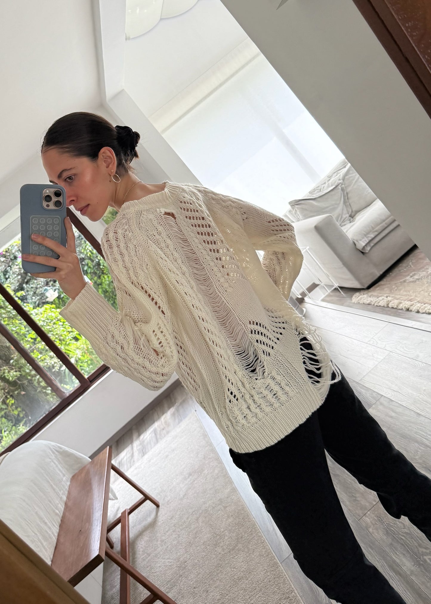 SUETER CROPPED RIPPED