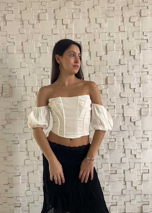 CORSET BLANCO OFF THE SHOULDER