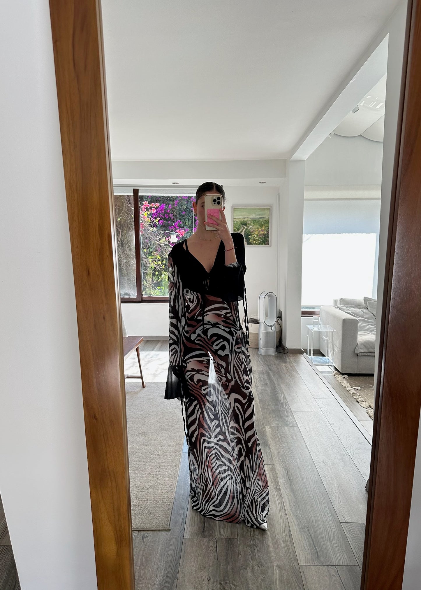 VESTIDO ANIMAL PRINT SEE THROUGH