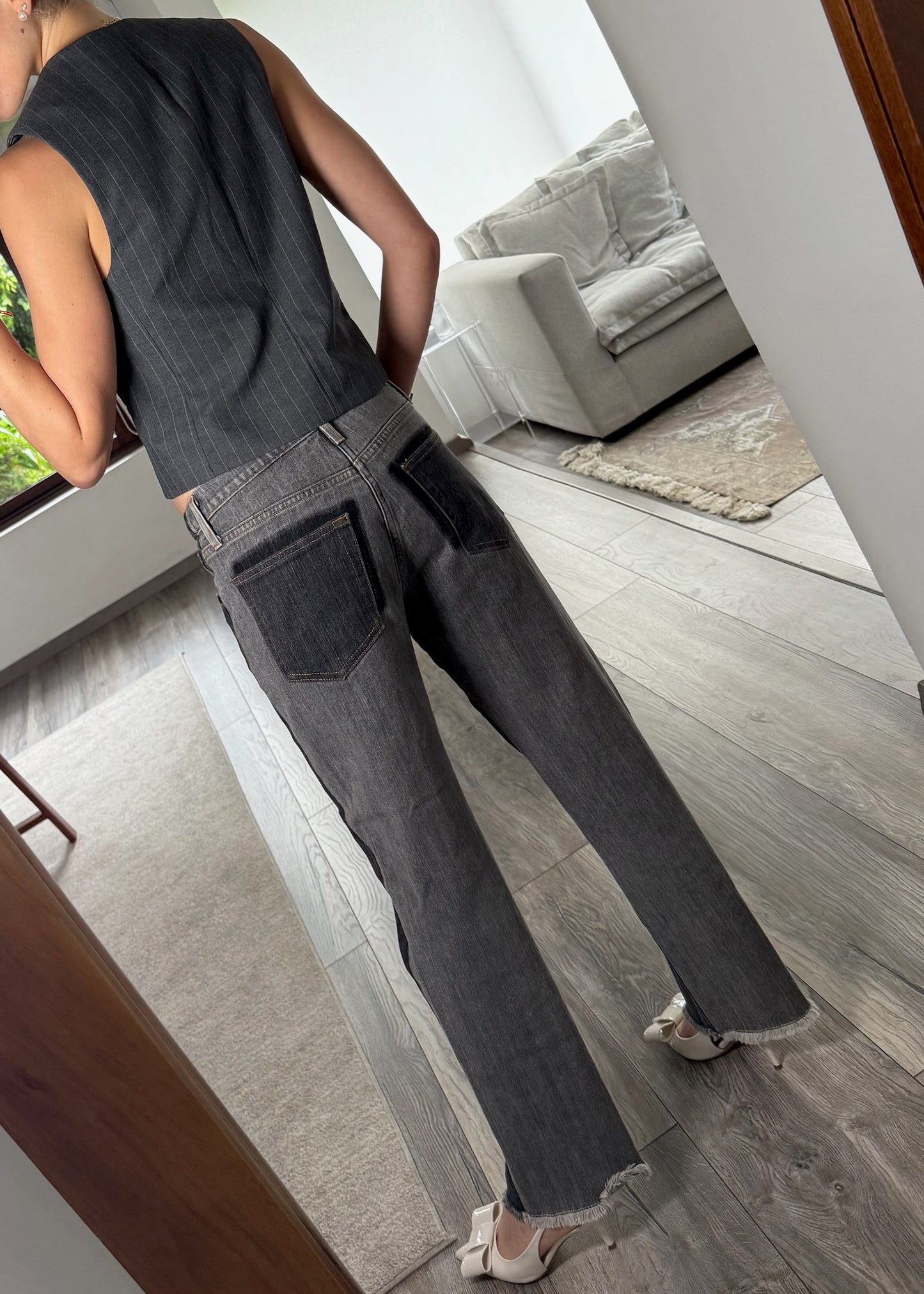CHALECO PINSTRIPED GRIS