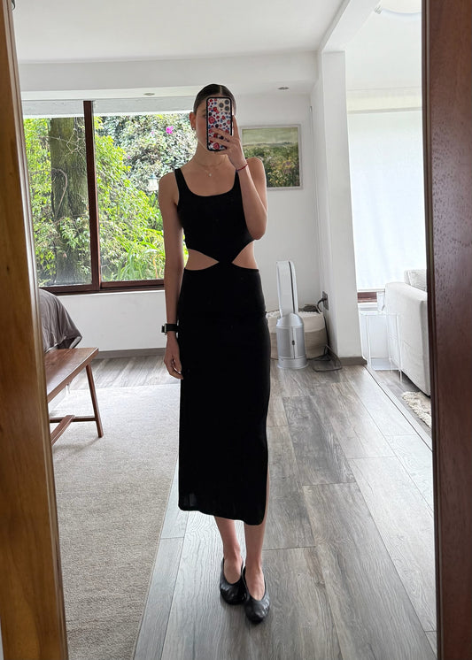 VESTIDO RIBBED MINI CON CUT OUTS