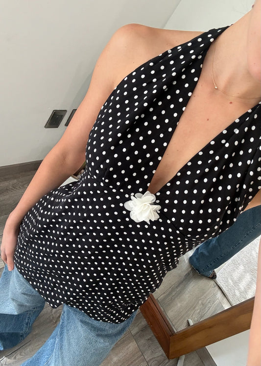 TOP POLKA DOT BACKLESS