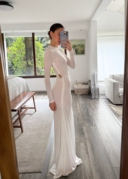 VESTIDO RUCHED MAXI BLANCO