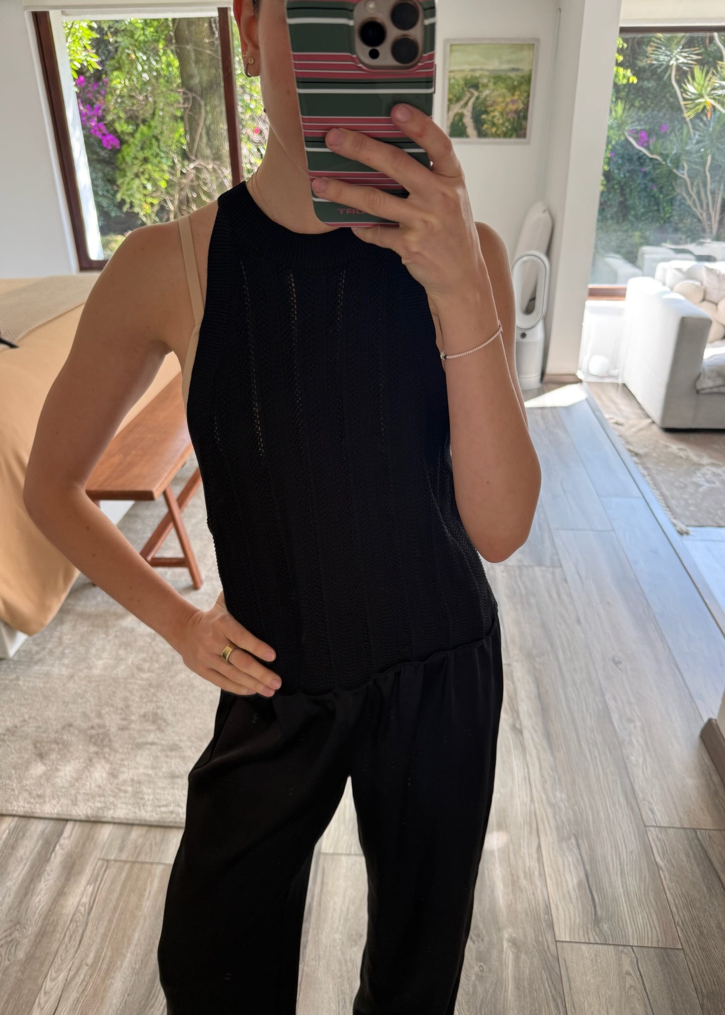 TOP HALTER DE KNIT NEGRO