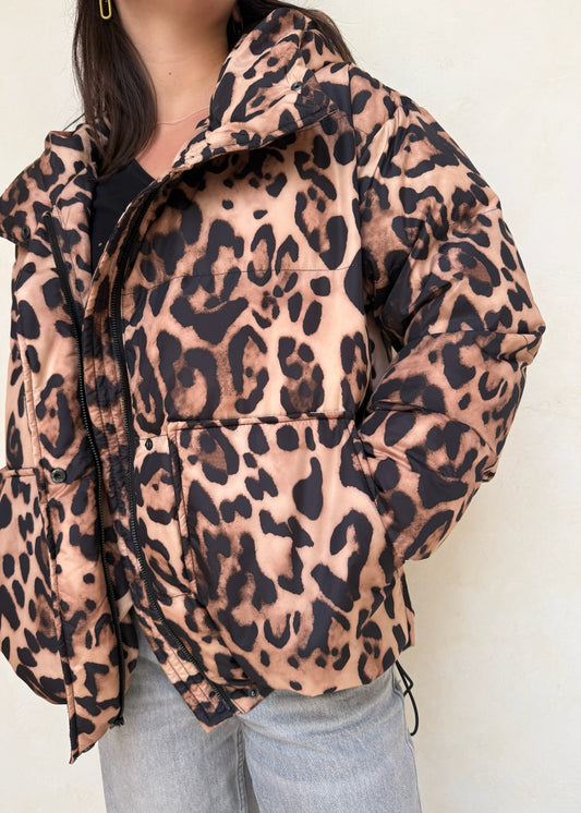 CHAMARRA PUFFER ANIMAL PRINT CAFÉ