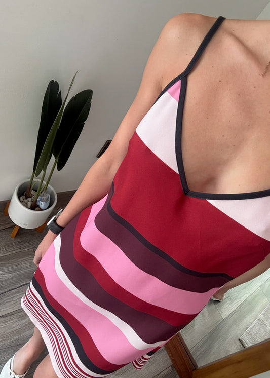 VESTIDO BIAS MINI STRIPED
