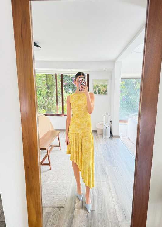 VESTIDO ASIMÉTRICO PRINT FLORES
