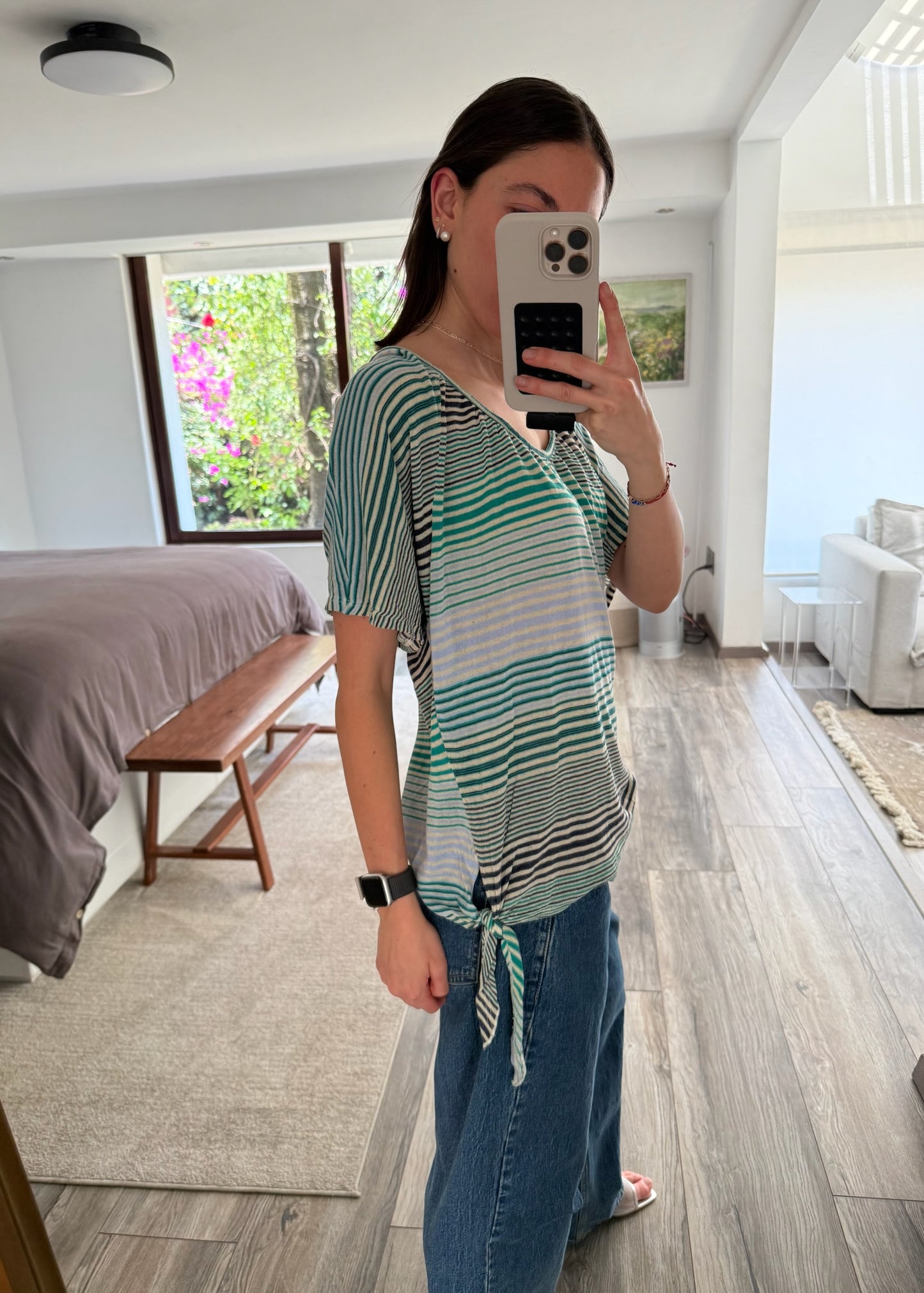 BLUSA STRIPED VERDE DE KNIT