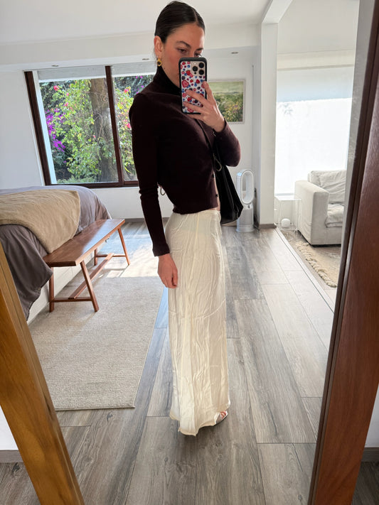 FALDA SATINADA BLANCA