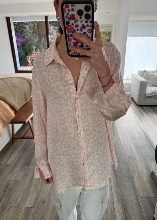 CAMISA ROSA ANIMAL PRINT