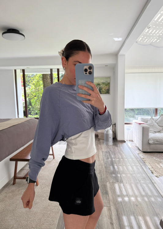 SUDADERA CROPPED MORADA