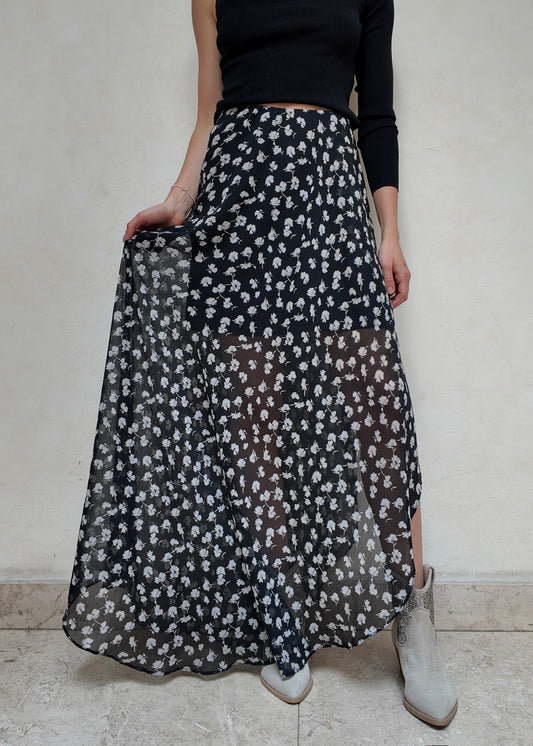 FALDA MIDI PRINT FLORES