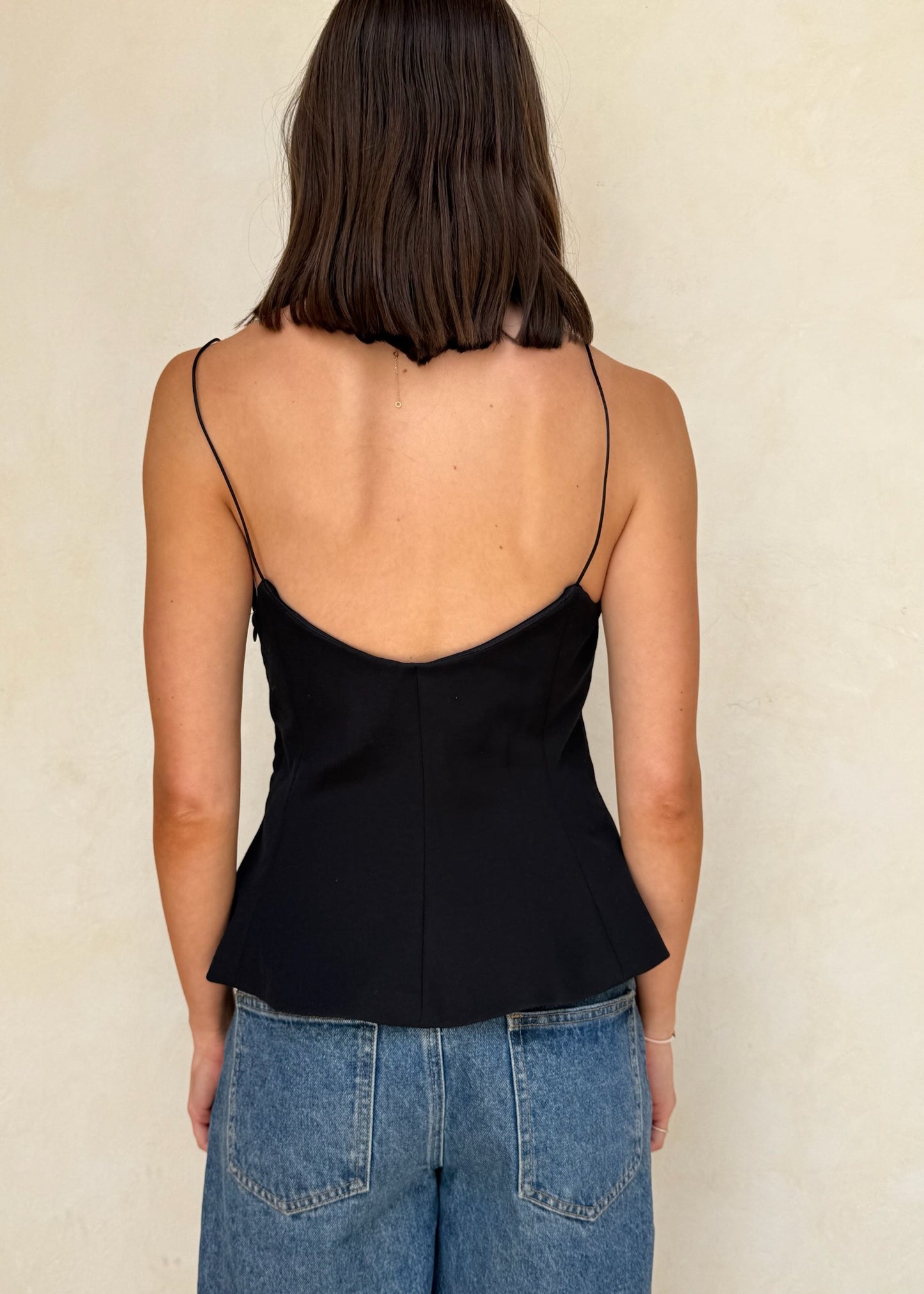TOP CORTE PEPLUM NEGRO