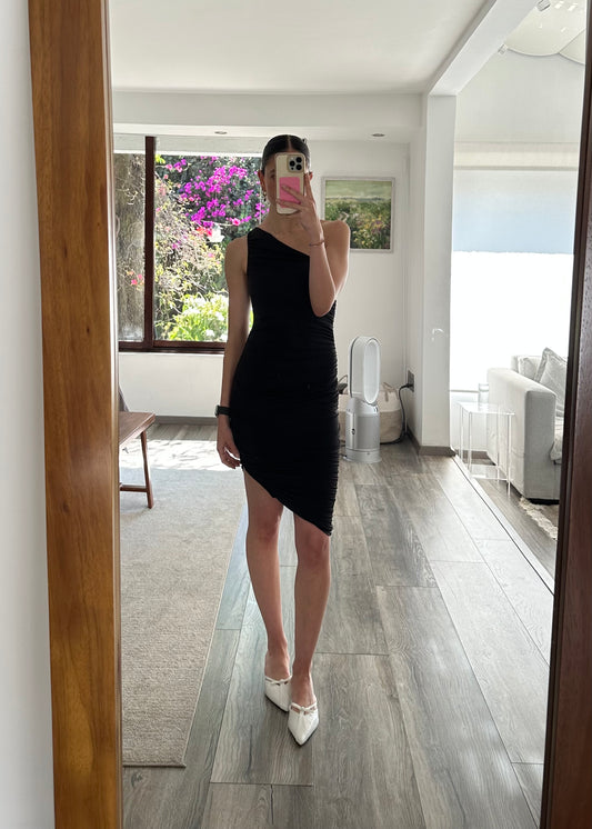 VESTIDO RUCHED NEGRO