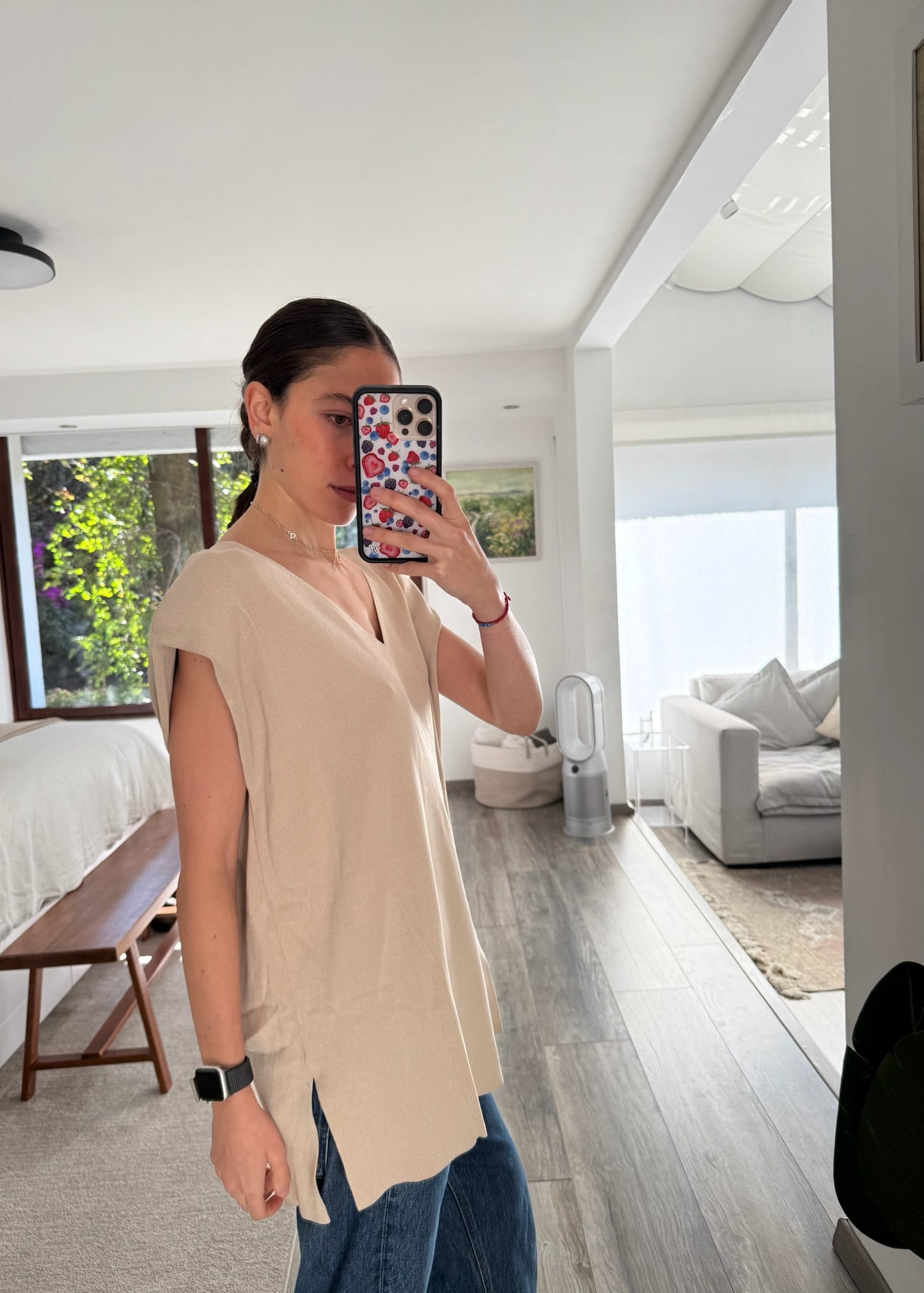 TOP DE KNIT CON HOMBRERAS