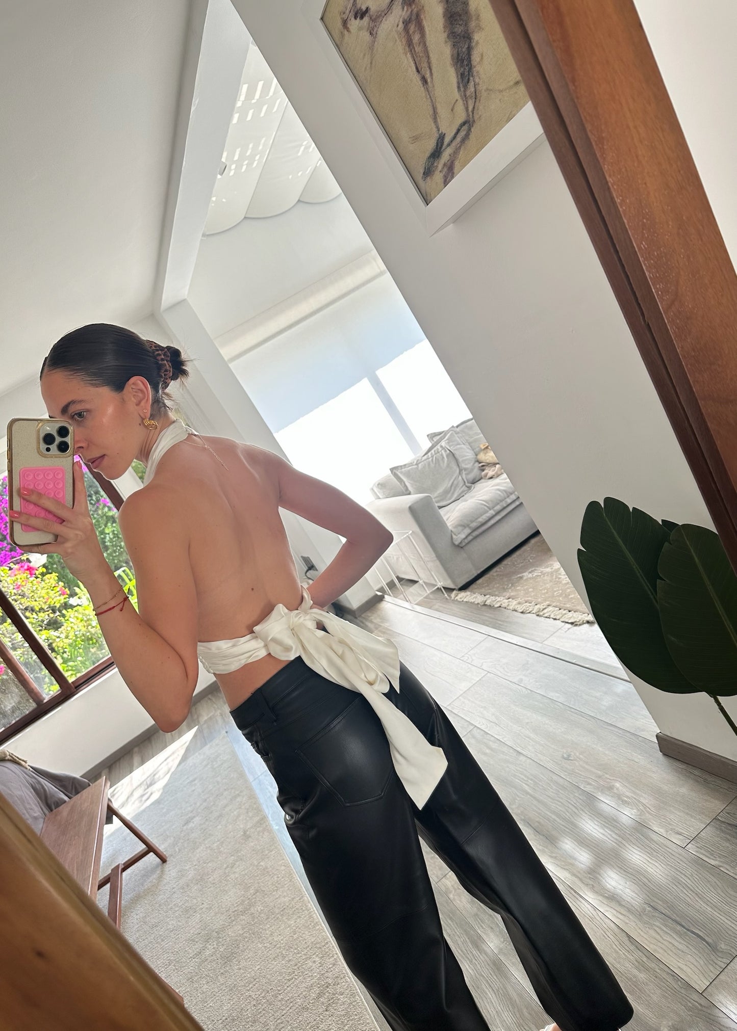 TOP HALTER SATINADO BLANCO