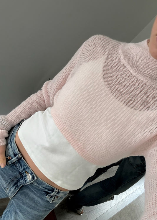 PINK BALLERINA CROPPED SWEATER