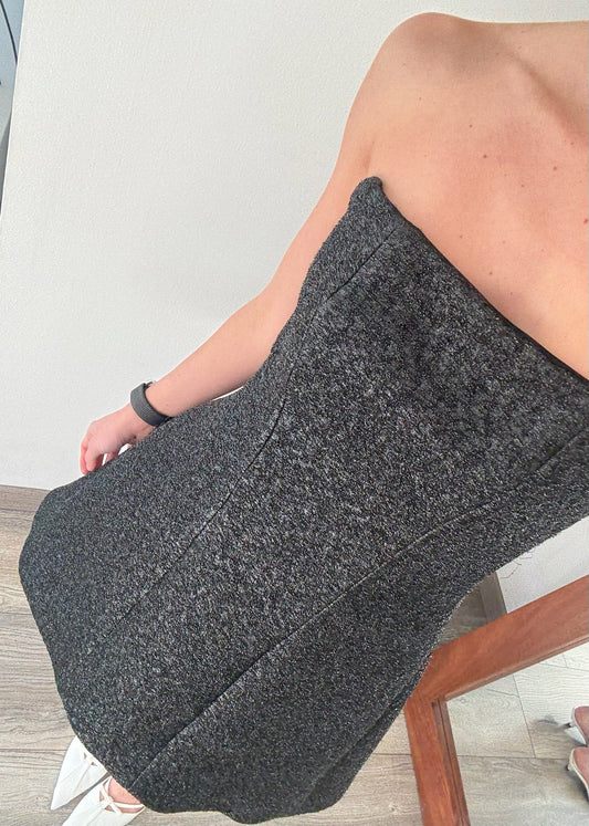 VESTIDO MINI STRAPLESS SHINY