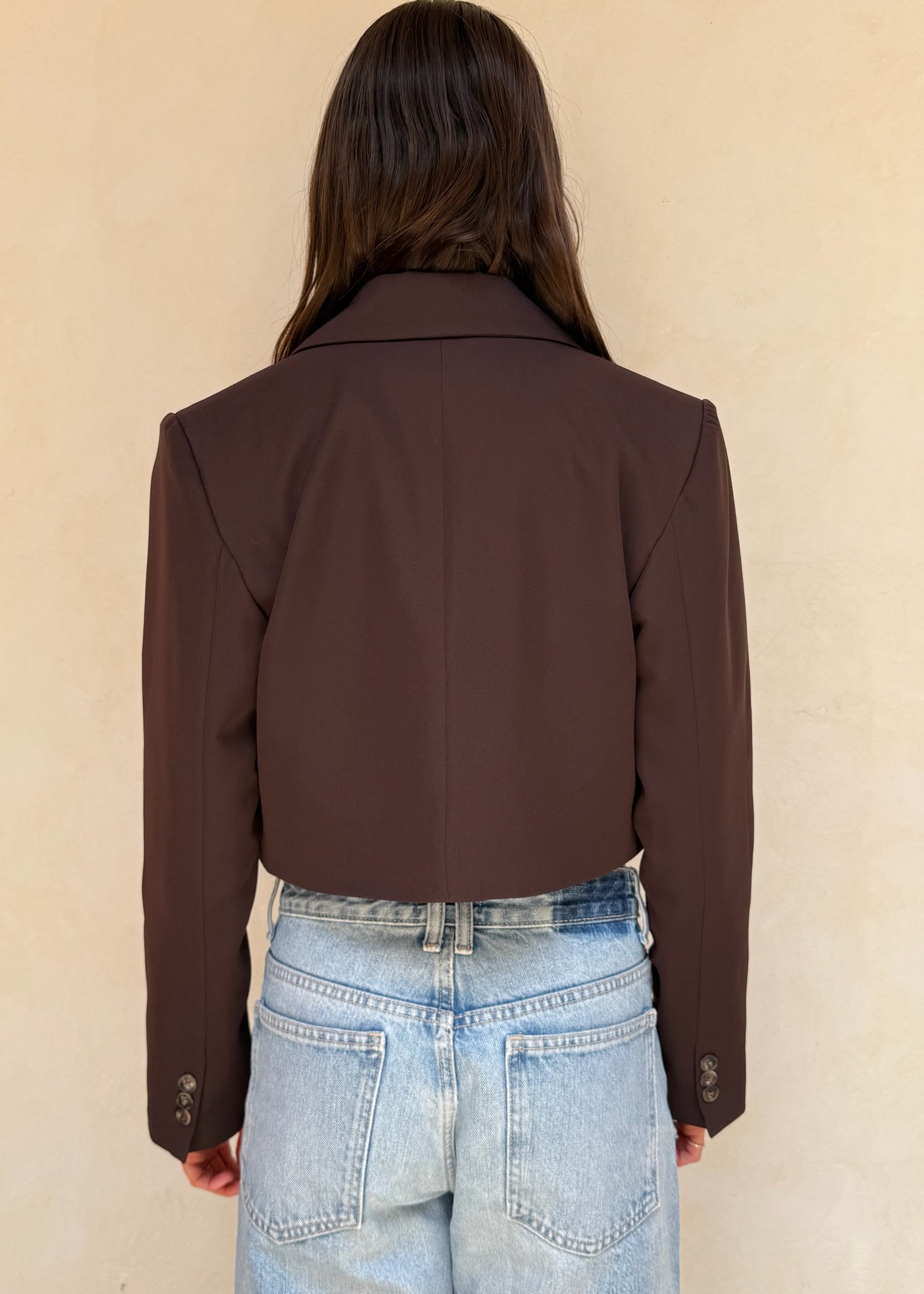 BLAZER CROPPED CHOCOLATE